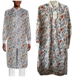 Diadora Floral Long Bomber Zip Up Water Resistant Jacket